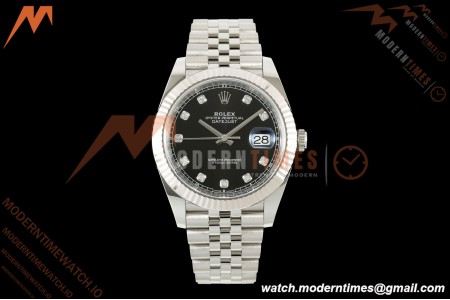 Rolex - Datejust 126334 41mm Jub Flt 904L SS/SS Blk/Dia ARF DD3235 | 롤렉스 데이트저스트 41 Ref.126334 41mm, 쥬빌리 브레이슬릿, 플루티드 베젤, 904L 스테인리스 스틸, 블랙 다이얼 다이아몬드 인덱스, ARF, DD3235 무브먼트
