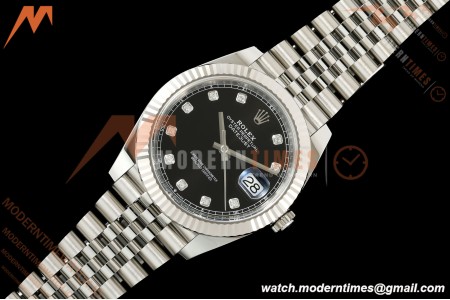 Rolex - Datejust 126334 41mm Jub Flt 904L SS/SS Blk/Dia ARF DD3235 | 롤렉스 데이트저스트 41 Ref.126334 41mm, 쥬빌리 브레이슬릿, 플루티드 베젤, 904L 스테인리스 스틸, 블랙 다이얼 다이아몬드 인덱스, ARF, DD3235 무브먼트