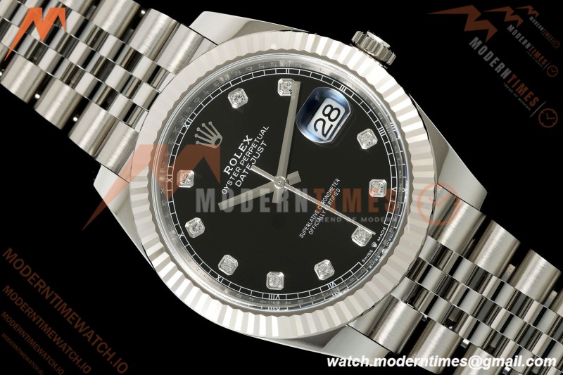 Rolex - Datejust 126334 41mm Jub Flt 904L SS/SS Blk/Dia ARF DD3235
