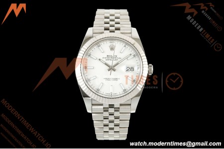Rolex - Datejust 126334 41mm Jub Flt 904L SS/SS Wht/Stk ARF DD3235 | 롤렉스 데이트저스트 41 Ref.126334 41mm, 쥬빌리 브레이슬릿, 플루티드 베젤, 904L 스테인리스 스틸, 화이트 다이얼, 바 인덱스, ARF, DD3235 무브먼트