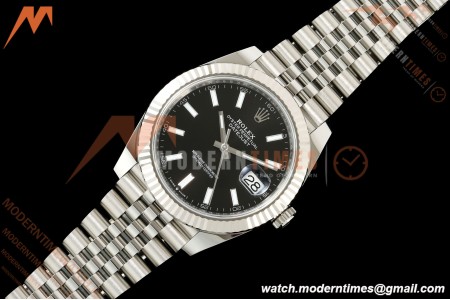Rolex - Datejust 126334 41mm Jub Flt 904L SS/SS Blk/Stk ARF DD3235 | 롤렉스 데이트저스트 41 Ref.126334 41mm, 쥬빌리 브레이슬릿, 플루티드 베젤, 904L 스테인리스 스틸, 블랙 다이얼, 바 인덱스, ARF, DD3235 무브먼트