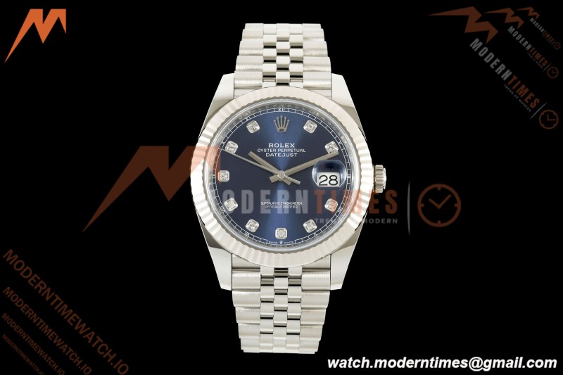 Rolex - Datejust 126334 41mm Jub Flt 904L SS/SS Blu/Dia ARF DD3235 | 롤렉스 데이트저스트 41 Ref.126334 41mm, 쥬빌리 브레이슬릿, 플루티드 베젤, 904L 스테인리스 스틸, 블루 다이얼 다이아몬드 인덱스, ARF, DD3235 무브먼트