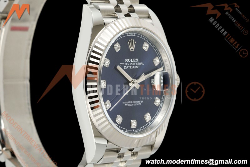 Rolex - Datejust 126334 41mm Jub Flt 904L SS/SS Blu/Dia ARF DD3235 | 롤렉스 데이트저스트 41 Ref.126334 41mm, 쥬빌리 브레이슬릿, 플루티드 베젤, 904L 스테인리스 스틸, 블루 다이얼 다이아몬드 인덱스, ARF, DD3235 무브먼트