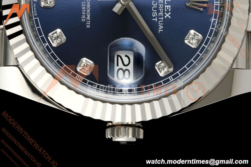 Rolex - Datejust 126334 41mm Jub Flt 904L SS/SS Blu/Dia ARF DD3235 | 롤렉스 데이트저스트 41 Ref.126334 41mm, 쥬빌리 브레이슬릿, 플루티드 베젤, 904L 스테인리스 스틸, 블루 다이얼 다이아몬드 인덱스, ARF, DD3235 무브먼트
