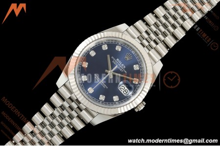 Rolex - Datejust 126334 41mm Jub Flt 904L SS/SS Blu/Dia ARF DD3235 | 롤렉스 데이트저스트 41 Ref.126334 41mm, 쥬빌리 브레이슬릿, 플루티드 베젤, 904L 스테인리스 스틸, 블루 다이얼 다이아몬드 인덱스, ARF, DD3235 무브먼트