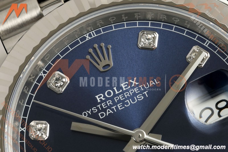 Rolex - Datejust 126334 41mm Jub Flt 904L SS/SS Blu/Dia ARF DD3235 | 롤렉스 데이트저스트 41 Ref.126334 41mm, 쥬빌리 브레이슬릿, 플루티드 베젤, 904L 스테인리스 스틸, 블루 다이얼 다이아몬드 인덱스, ARF, DD3235 무브먼트