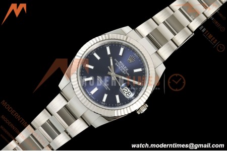 Rolex - Datejust 126334 41mm Oys Flt 904L SS/SS Blu/Stk ARF DD3235 | 롤렉스 데이저스트 126334, 41mm, 오이스터 브레이슬릿, 플루티드 베젤, 904L 스테인리스 스틸 케이스/브레이슬릿, 블루 다이얼, 스틱 인덱스, ARF, DD3235 무브먼트