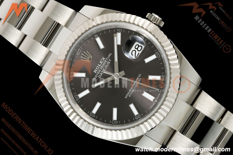 Rolex - Datejust 126334 41mm Oys Flt 904L SS/SS Gray/Stk ARF DD3235 | 롤렉스 데이저스트 126334, 41mm, 오이스터 브레이슬릿, 플루티드 베젤, 904L 스테인리스 스틸 케이스/브레이슬릿, 그레이 다이얼, 스틱 인덱스, ARF, DD3235 무브먼트