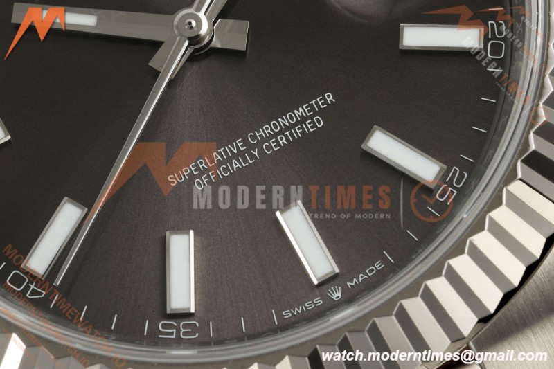 Rolex - Datejust 126334 41mm Oys Flt 904L SS/SS Gray/Stk ARF DD3235 | 롤렉스 데이저스트 126334, 41mm, 오이스터 브레이슬릿, 플루티드 베젤, 904L 스테인리스 스틸 케이스/브레이슬릿, 그레이 다이얼, 스틱 인덱스, ARF, DD3235 무브먼트