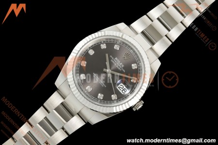 Rolex - Datejust 126334 41mm Oys Flt 904L SS/SS Gray/Dia ARF DD3235