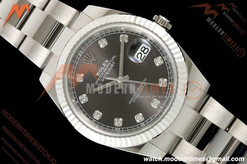 Rolex - Datejust 126334 41mm Oys Flt 904L SS/SS Gray/Dia ARF DD3235