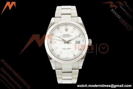 Rolex - Datejust 126334 41mm Oys Flt 904L SS/SS Wht/Stk ARF DD3235 | 롤렉스 데이트저스트 41 Ref.126334 41mm, 오이스터 브레이슬릿, 플루티드 베젤, 904L 스테인리스 스틸, 화이트 다이얼, 바 인덱스, ARF, DD3235 무브먼트