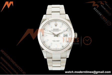 Rolex - Datejust 126334 41mm Oys Flt 904L SS/SS Wht/Stk ARF DD3235 | 롤렉스 데이트저스트 41 Ref.126334 41mm, 오이스터 브레이슬릿, 플루티드 베젤, 904L 스테인리스 스틸, 화이트 다이얼, 바 인덱스, ARF, DD3235 무브먼트