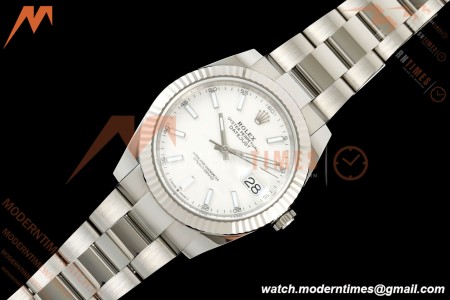 Rolex - Datejust 126334 41mm Oys Flt 904L SS/SS Wht/Stk ARF DD3235 | 롤렉스 데이트저스트 41 Ref.126334 41mm, 오이스터 브레이슬릿, 플루티드 베젤, 904L 스테인리스 스틸, 화이트 다이얼, 바 인덱스, ARF, DD3235 무브먼트