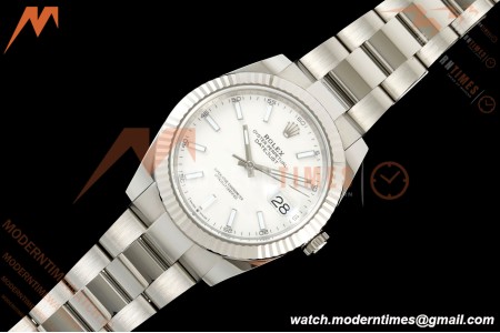Rolex - Datejust 126334 41mm Oys Flt 904L SS/SS Wht/Stk ARF DD3235 | 롤렉스 데이트저스트 41 Ref.126334 41mm, 오이스터 브레이슬릿, 플루티드 베젤, 904L 스테인리스 스틸, 화이트 다이얼, 바 인덱스, ARF, DD3235 무브먼트