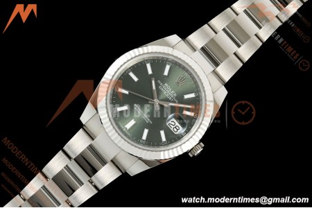 Rolex - Datejust 126334 41mm Oys Flt 904L SS/SS Grn/Stk ARF DD3235 | 롤렉스 데이저스트 126334, 41mm, 오이스터 브레이슬릿, 플루티드 베젤, 904L 스테인리스 스틸 케이스/브레이슬릿, 그린 다이얼, 스틱 인덱스, ARF, DD3235 무브먼트