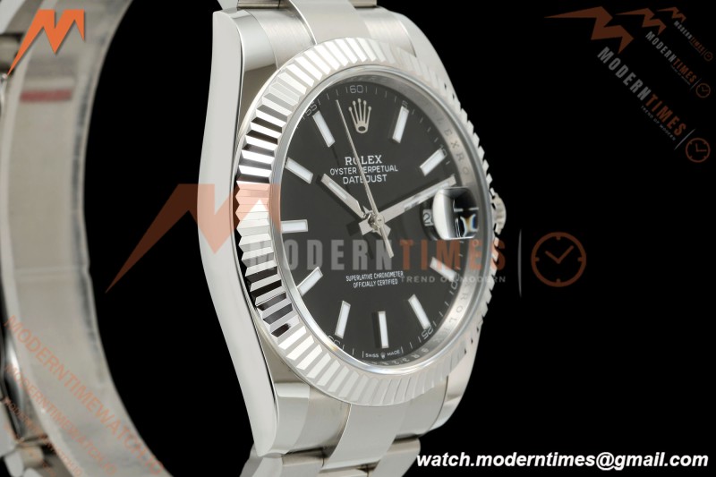 Rolex - Datejust 126334 41mm Oys Flt 904L SS/SS Blk/Stk ARF DD3235 | 롤렉스 데이저스트 126334, 41mm, 오이스터 브레이슬릿, 플루티드 베젤, 904L 스테인리스 스틸 케이스/브레이슬릿, 블랙 다이얼, 스틱 인덱스, ARF, DD3235 무브먼트