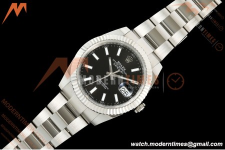Rolex - Datejust 126334 41mm Oys Flt 904L SS/SS Blk/Stk ARF DD3235 | 롤렉스 데이저스트 126334, 41mm, 오이스터 브레이슬릿, 플루티드 베젤, 904L 스테인리스 스틸 케이스/브레이슬릿, 블랙 다이얼, 스틱 인덱스, ARF, DD3235 무브먼트