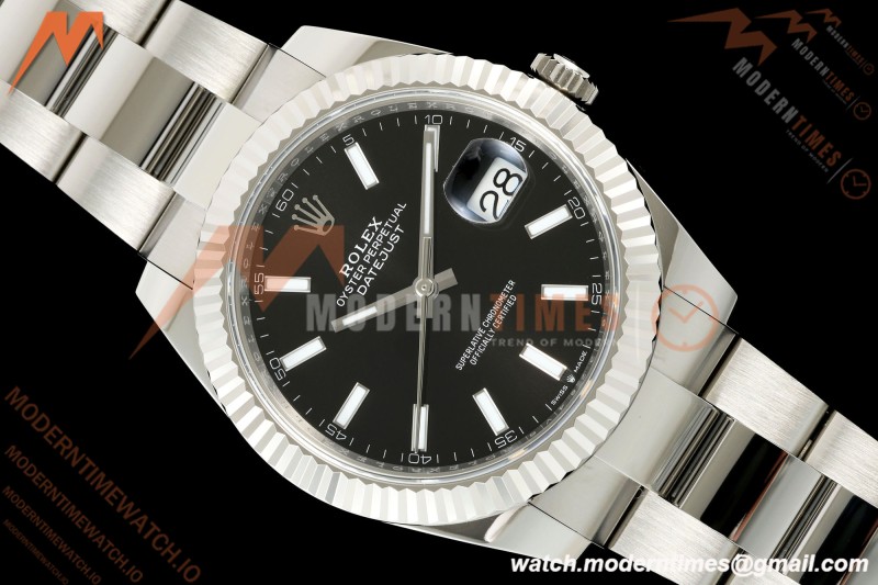 Rolex - Datejust 126334 41mm Oys Flt 904L SS/SS Blk/Stk ARF DD3235 | 롤렉스 데이저스트 126334, 41mm, 오이스터 브레이슬릿, 플루티드 베젤, 904L 스테인리스 스틸 케이스/브레이슬릿, 블랙 다이얼, 스틱 인덱스, ARF, DD3235 무브먼트