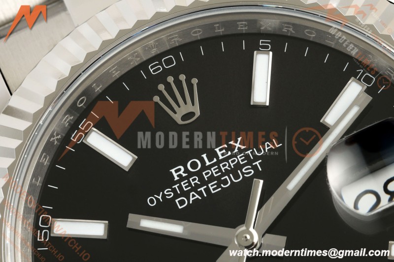 Rolex - Datejust 126334 41mm Oys Flt 904L SS/SS Blk/Stk ARF DD3235 | 롤렉스 데이저스트 126334, 41mm, 오이스터 브레이슬릿, 플루티드 베젤, 904L 스테인리스 스틸 케이스/브레이슬릿, 블랙 다이얼, 스틱 인덱스, ARF, DD3235 무브먼트