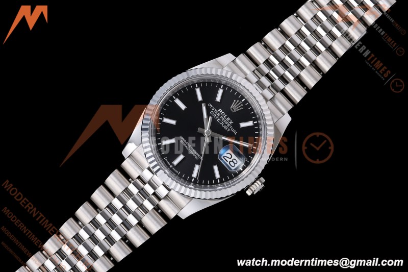 Rolex - Datejust 126234 36mm Jub Flt 904L SS/SS Blk/Stk VF DD3235