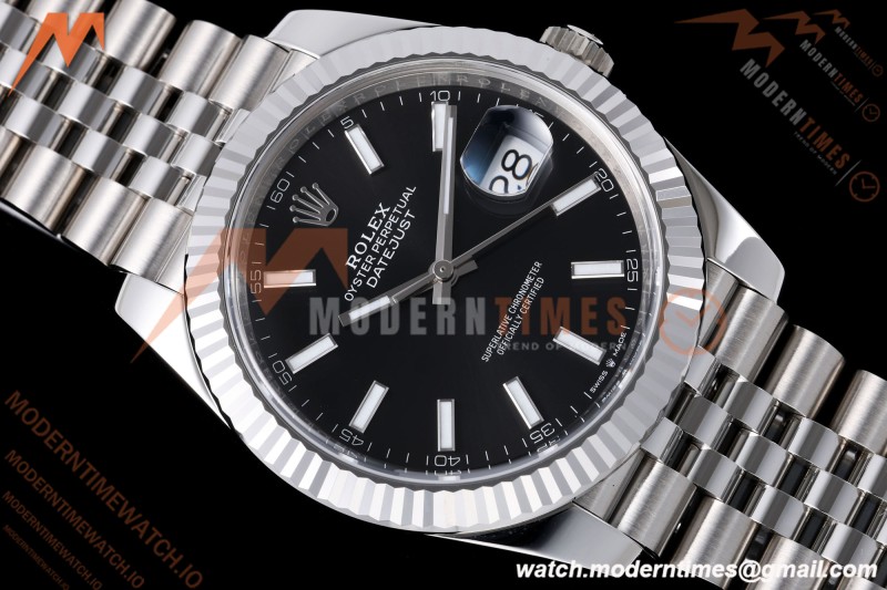 Rolex - Datejust 126334 41mm Jub Flt 904L SS/SS Blk/Stk VF DD3235