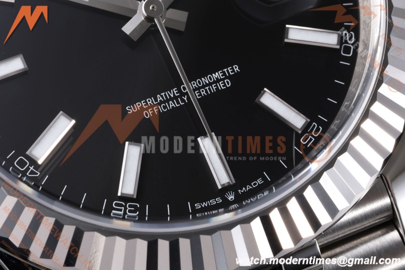 Rolex - Datejust 126334 41mm Jub Flt 904L SS/SS Blk/Stk VF DD3235