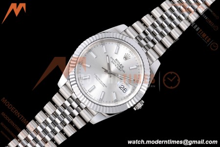 Rolex - Datejust 126334 41mm Jub Flt 904L SS/SS Silv/Stk VF DD3235 | 롤렉스 데이트저스트 41 Ref.126334 41mm, 쥬빌리 브레이슬릿, 플루티드 베젤, 904L 스테인리스 스틸, 실버 다이얼, 바 인덱스, VF, DD3235 무브먼트