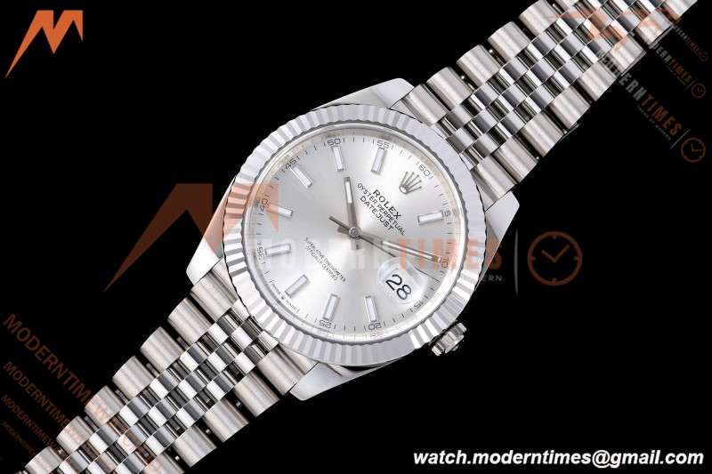 Rolex - Datejust 126334 41mm Jub Flt 904L SS/SS Silv/Stk VF DD3235