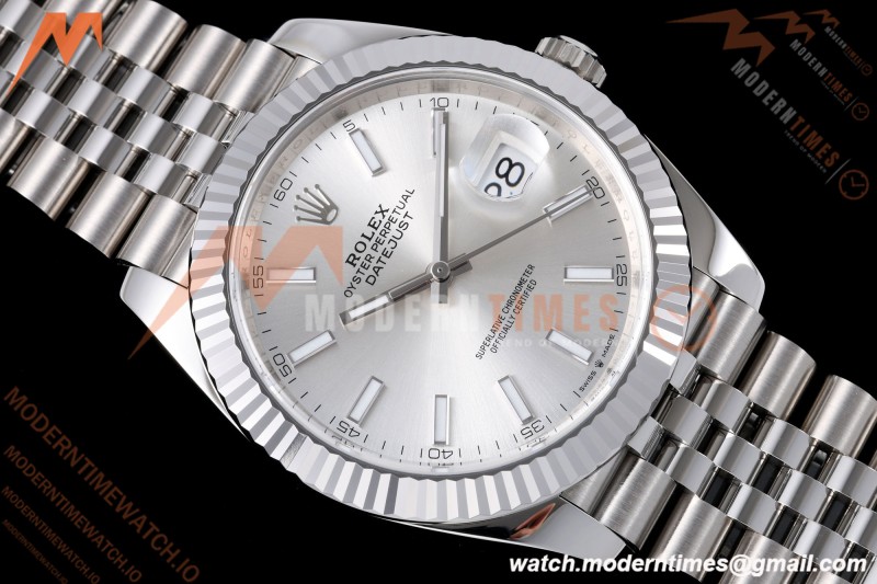 Rolex - Datejust 126334 41mm Jub Flt 904L SS/SS Silv/Stk VF DD3235