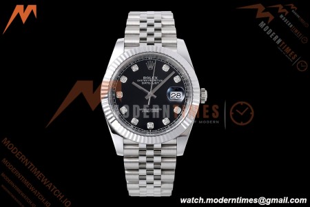 Rolex - Datejust 126334 41mm Jub Flt 904L SS/SS Blk/Dia VF DD3235 | 롤렉스 데이트저스트 41 Ref.126334 41mm, 쥬빌리 브레이슬릿, 플루티드 베젤, 904L 스테인리스 스틸, 블랙 다이얼 다이아몬드 인덱스, VF, DD3235 무브먼트