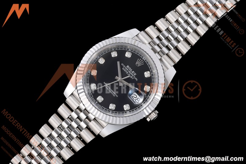 Rolex - Datejust 126334 41mm Jub Flt 904L SS/SS Blk/Dia VF DD3235