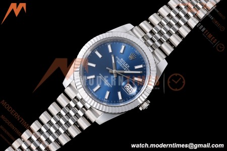 Rolex - Datejust 126334 41mm Jub Flt 904L SS/SS Blue/Stk VF DD3235 | 롤렉스 데이트저스트 41 Ref.126334 41mm, 쥬빌리 브레이슬릿, 플루티드 베젤, 904L 스테인리스 스틸, 블루 다이얼, 바 인덱스, VF, DD3235 무브먼트