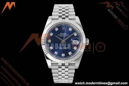 Rolex - Datejust 126334 41mm Jub Flt 904L SS/SS Blue/Dia VF DD3235 | 롤렉스 데이트저스트 41 Ref.126334 41mm, 쥬빌리 브레이슬릿, 플루티드 베젤, 904L 스테인리스 스틸, 블루 다이얼 다이아몬드 인덱스, VF, DD3235 무브먼트