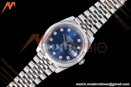 Rolex - Datejust 126334 41mm Jub Flt 904L SS/SS Blue/Dia VF DD3235 | 롤렉스 데이트저스트 41 Ref.126334 41mm, 쥬빌리 브레이슬릿, 플루티드 베젤, 904L 스테인리스 스틸, 블루 다이얼 다이아몬드 인덱스, VF, DD3235 무브먼트