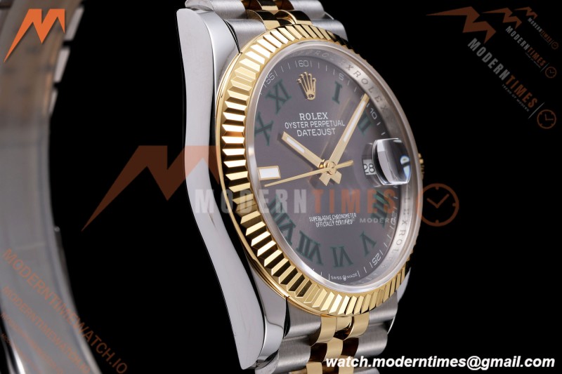 Rolex - Datejust 126233 36mm Jub Flt 904L YG/SS Grey/Rmn Wimbledon Dial QF SH3235
