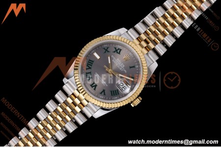 Rolex - Datejust 126233 36mm Jub Flt 904L YG/SS Grey/Rmn Wimbledon Dial QF SH3235