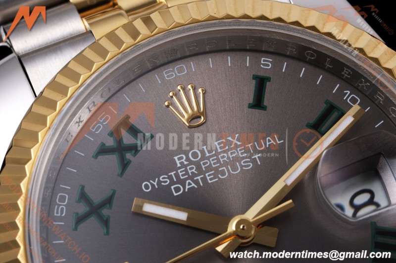 Rolex - Datejust 126233 36mm Jub Flt 904L YG/SS Grey/Rmn Wimbledon Dial QF SH3235