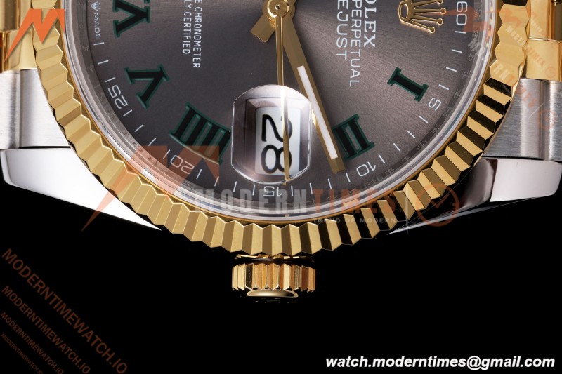 Rolex - Datejust 126233 36mm Jub Flt 904L YG/SS Grey/Rmn Wimbledon Dial QF SH3235