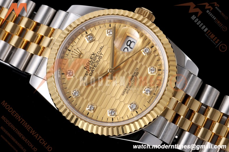 Rolex - Datejust 126233 36mm Jub Flt 904L YG/SS G-Wave/Dia QF SH3235