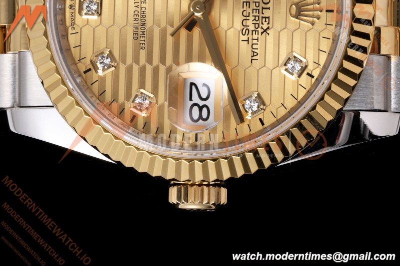 Rolex - Datejust 126233 36mm Jub Flt 904L YG/SS G-Wave/Dia QF SH3235
