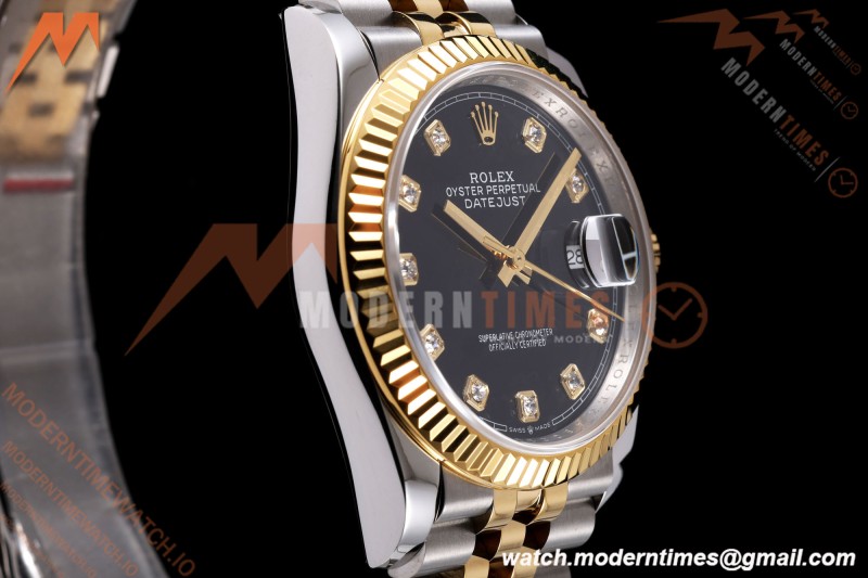 Rolex - Datejust 126233 36mm Jub Flt 904L YG/SS Blk/Dia QF SH3235