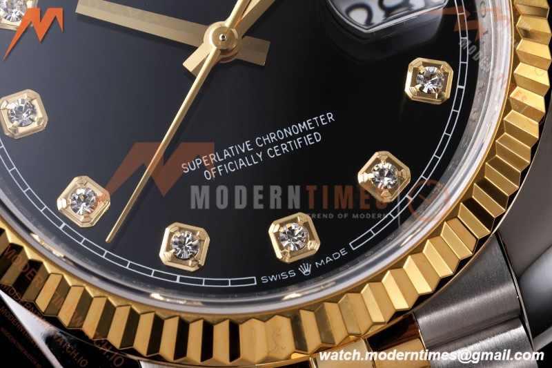 Rolex - Datejust 126233 36mm Jub Flt 904L YG/SS Blk/Dia QF SH3235