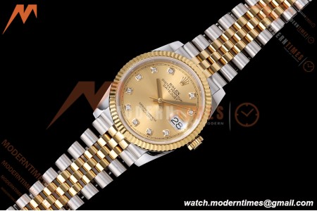 Rolex - Datejust 126233 36mm Jub Flt 904L YG/SS Gold/Dia QF SH3235