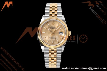 Rolex - Datejust 126233 36mm Jub Flt 904L YG/SS G-Wave/Stk QF SH3235