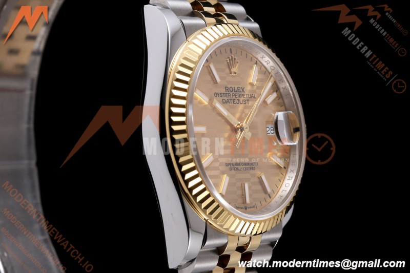 Rolex - Datejust 126233 36mm Jub Flt 904L YG/SS G-Wave/Stk QF SH3235