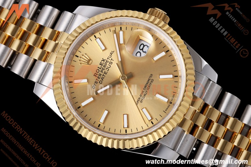 Rolex - Datejust 126233 36mm Jub Flt 904L YG/SS Gold/Stk QF SH3235