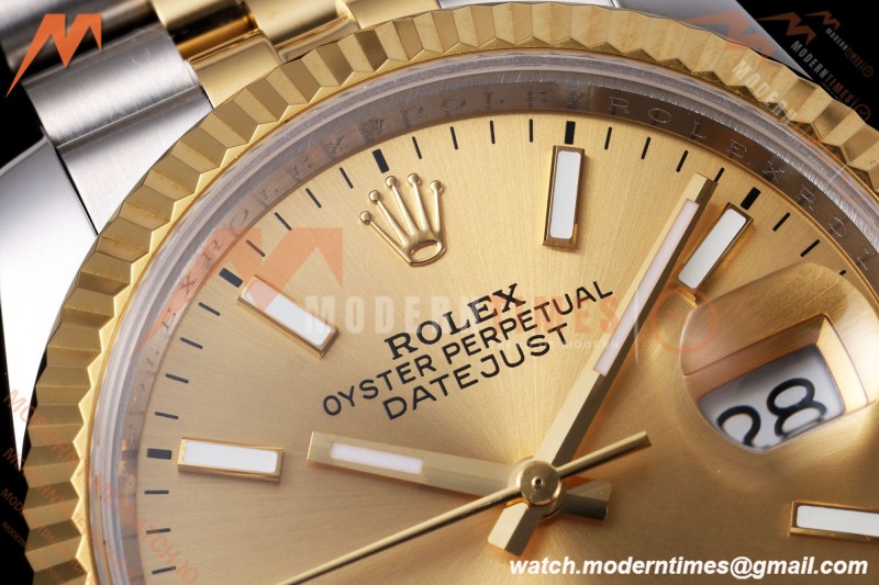 Rolex - Datejust 126233 36mm Jub Flt 904L YG/SS Gold/Stk QF SH3235