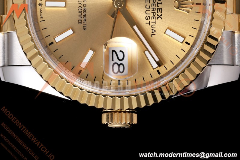 Rolex - Datejust 126233 36mm Jub Flt 904L YG/SS Gold/Stk QF SH3235