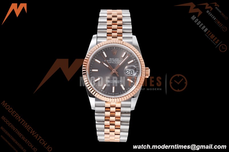 Rolex - Datejust 126231 36mm Jub Flt 904L RG/SS Grey/Stk QF SH3235